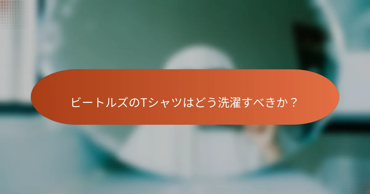ビートルズのTシャツはどう洗濯すべきか?