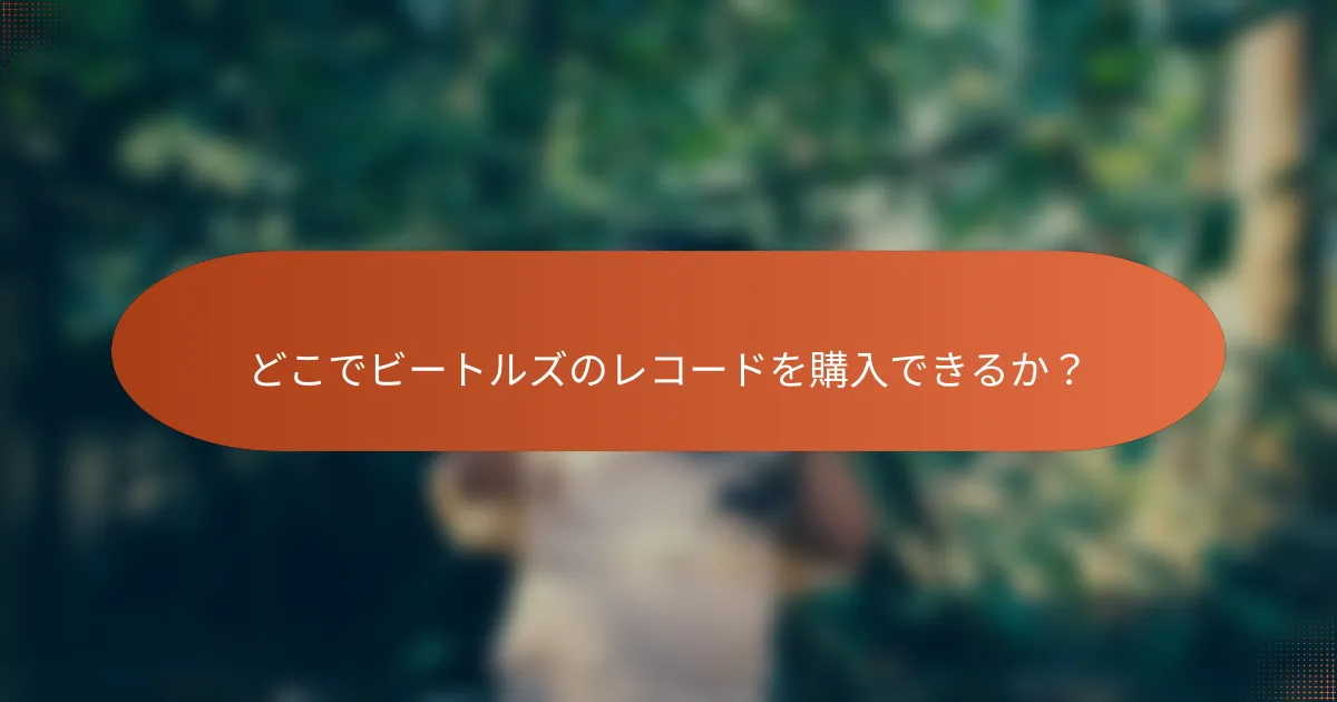 どこでビートルズのレコードを購入できるか?